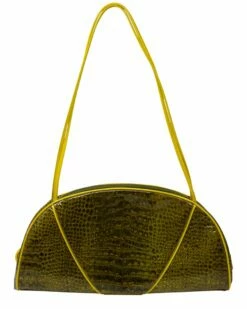 Dior Limited Edition Yellow Croc Embossed Leather John Galliano Shoulder Bag (Authentic Pre-Owned) Women Shoulder Bags