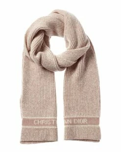 Dior D-White Wool & Cashmere-Blend Scarf Women Scarves & Wraps
