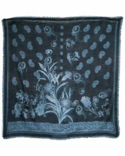 Dior Paisley Print Blue Silk Scarf (Authentic Pre-Owned) Women Scarves & Wraps