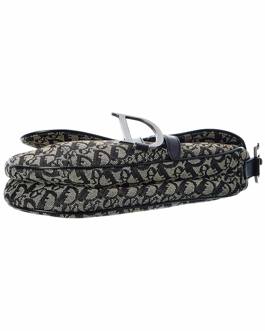 Dior Black Canvas Oblique Saddle Bag (Authentic Pre-Owned) Women Shoulder Bags - Image 3