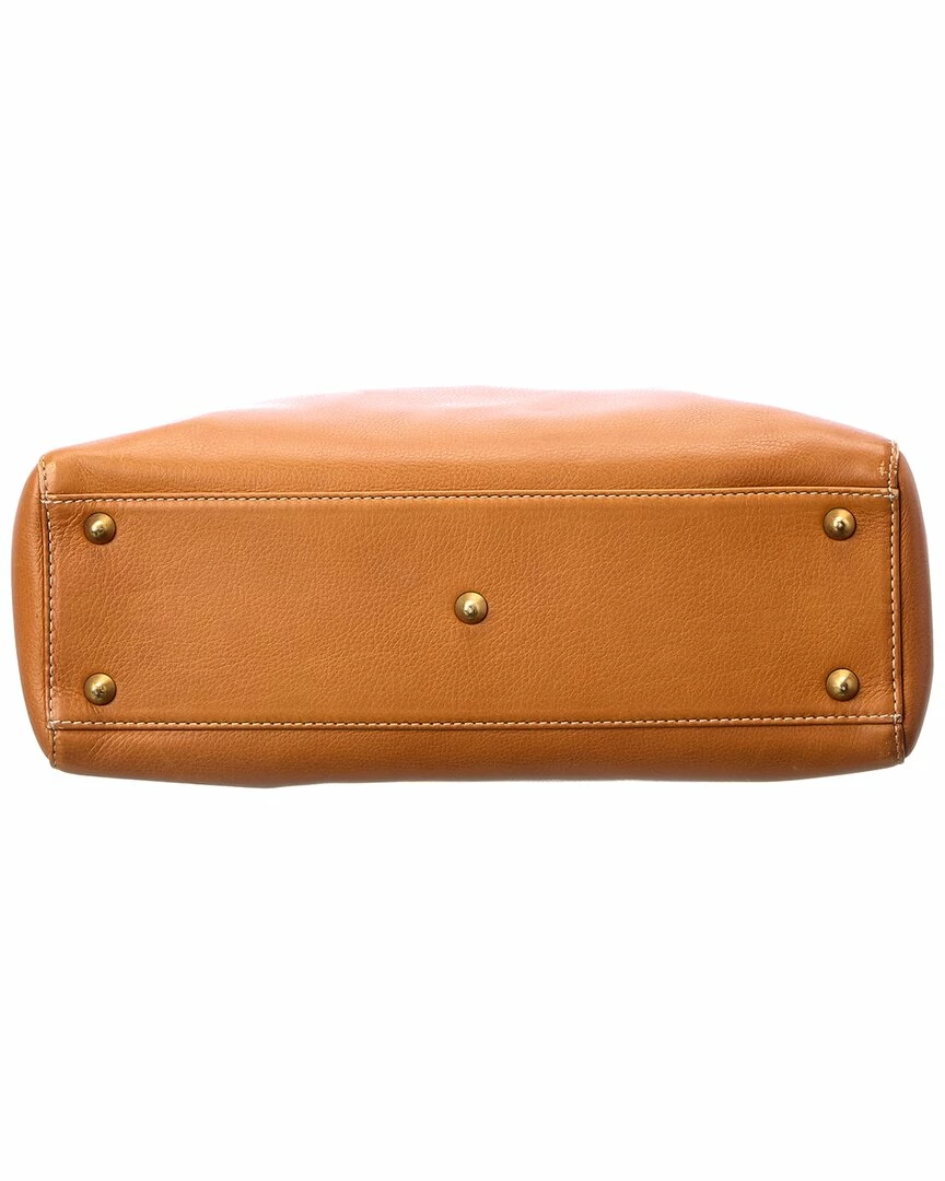 Dior Brown Calfskin Leather Large Lady Dior (Authentic Pre-Owned) Women Shoulder Bags - Image 3