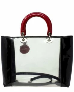 Dior Limited Edition Black PVC Large Lady Dior (Authentic Pre-Owned) Women Satchels & Top Handles