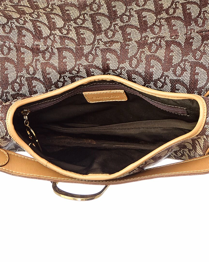 Dior Beige Canvas Oblique Saddle Bag (Authentic Pre-Owned) Women Shoulder Bags - Image 4
