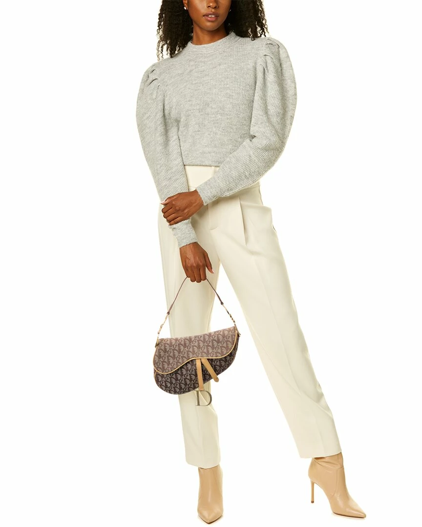 Dior Beige Canvas Oblique Saddle Bag (Authentic Pre-Owned) Women Shoulder Bags - Image 5