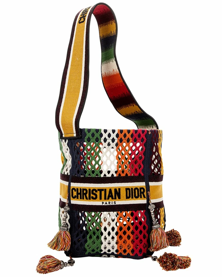 Dior Limited Edition Multicolor Canvas Rasta Resielle Bucket Bag (Authentic Pre-Owned) Women Bucket Bags