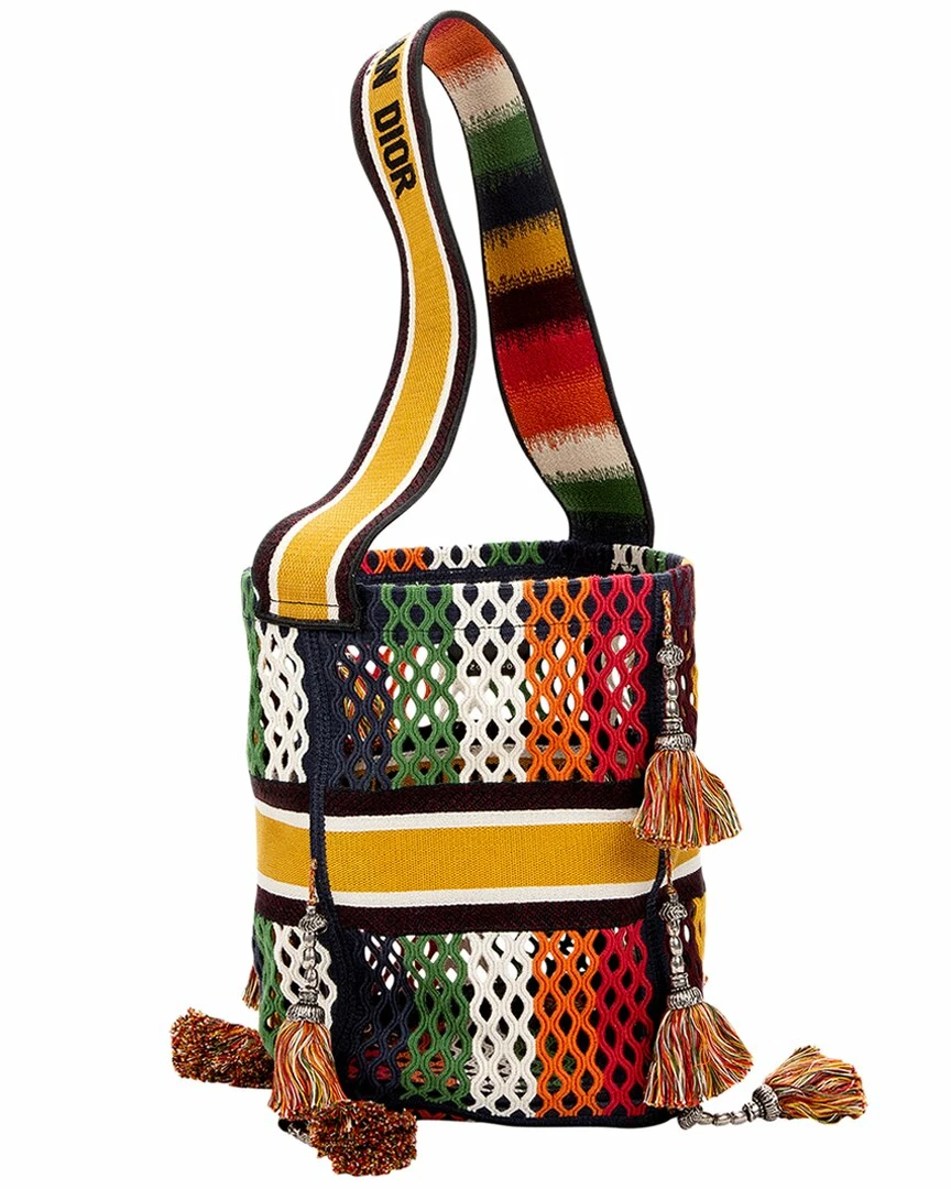 Dior Limited Edition Multicolor Canvas Rasta Resielle Bucket Bag (Authentic Pre-Owned) Women Bucket Bags - Image 2