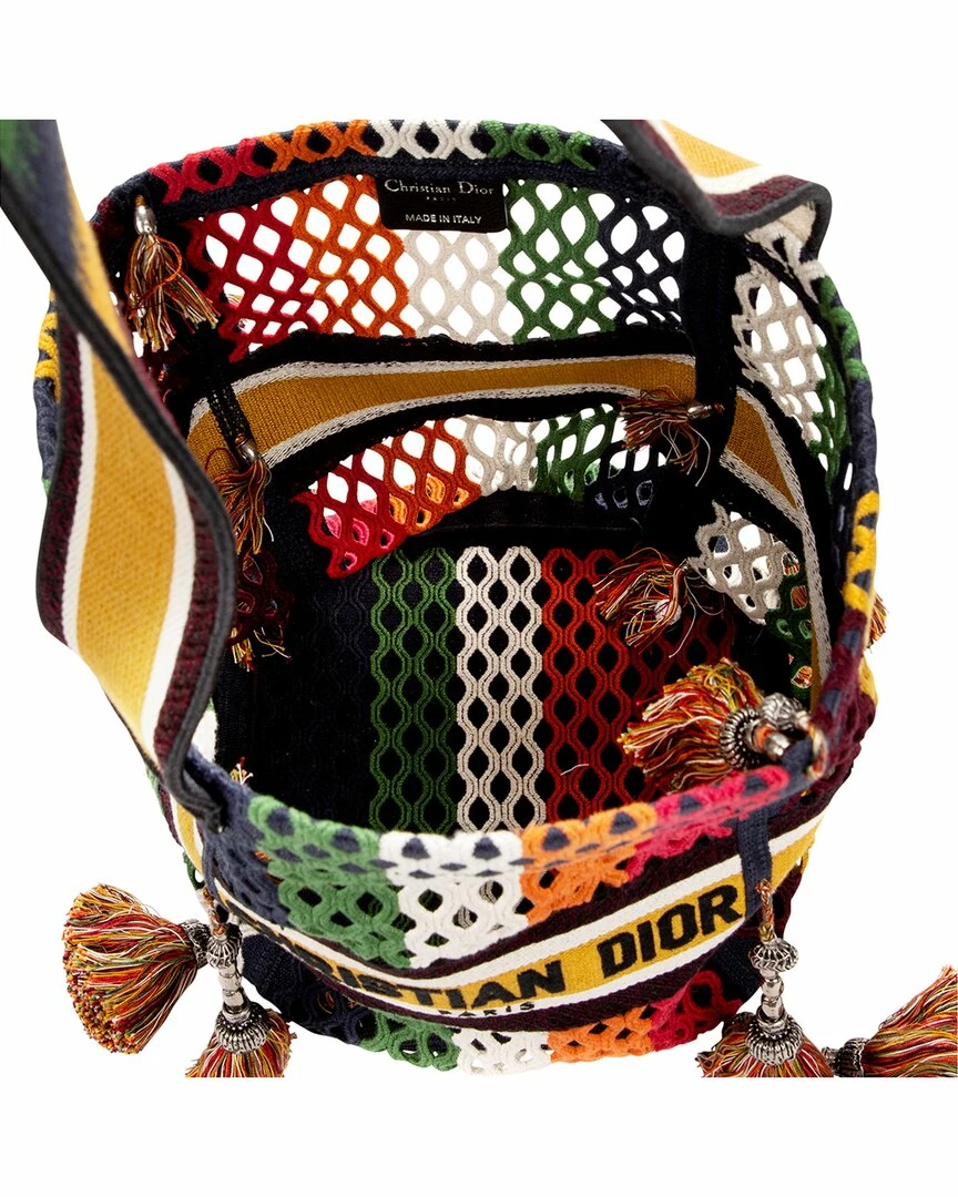 Dior Limited Edition Multicolor Canvas Rasta Resielle Bucket Bag (Authentic Pre-Owned) Women Bucket Bags - Image 4