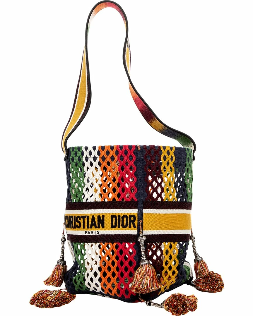 Dior Limited Edition Multicolor Canvas Rasta Resielle Bucket Bag (Authentic Pre-Owned) Women Bucket Bags - Image 5
