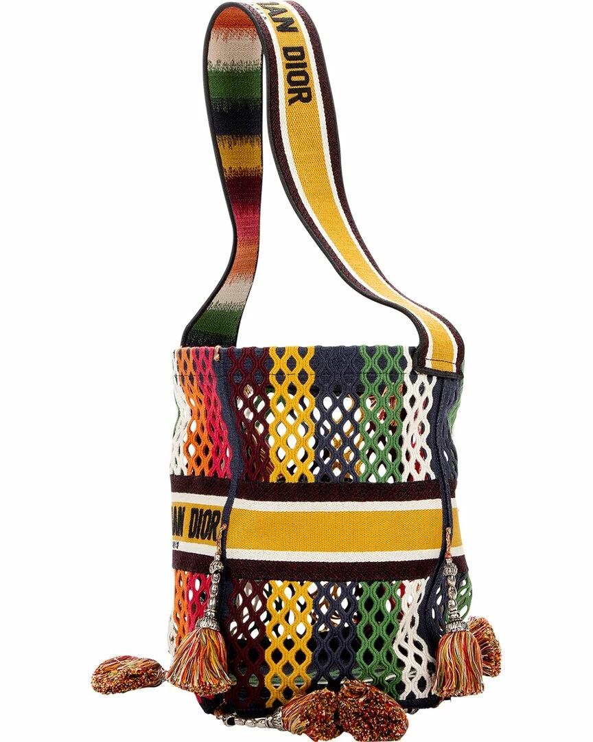 Dior Limited Edition Multicolor Canvas Rasta Resielle Bucket Bag (Authentic Pre-Owned) Women Bucket Bags - Image 6