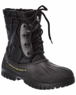 Dior D-Venture Leather-Trim Boot Women Boots