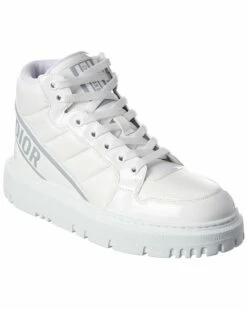 Dior D-Player Patent-Trim Sneaker Women Fashion Sneakers White