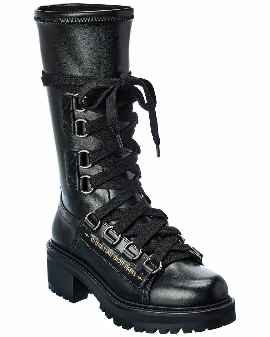 Dior D-Fight Leather Boot Women Boots