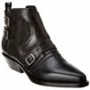 Dior Saddle Leather Bootie Women Booties Black