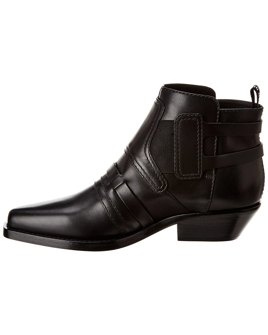 Dior Saddle Leather Bootie Women Booties Black - Image 2