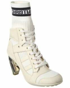 Dior D-Zenith Knit & Leather Bootie Women Booties