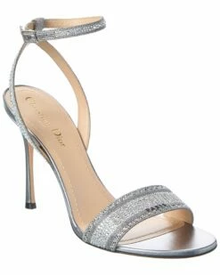 Dior DWay Canvas & Leather Sandal Women Heeled Sandals