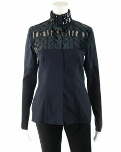 Dior Lace Sequin Blouse, Size 6 (Authentic Pre-Owned) Women Tops