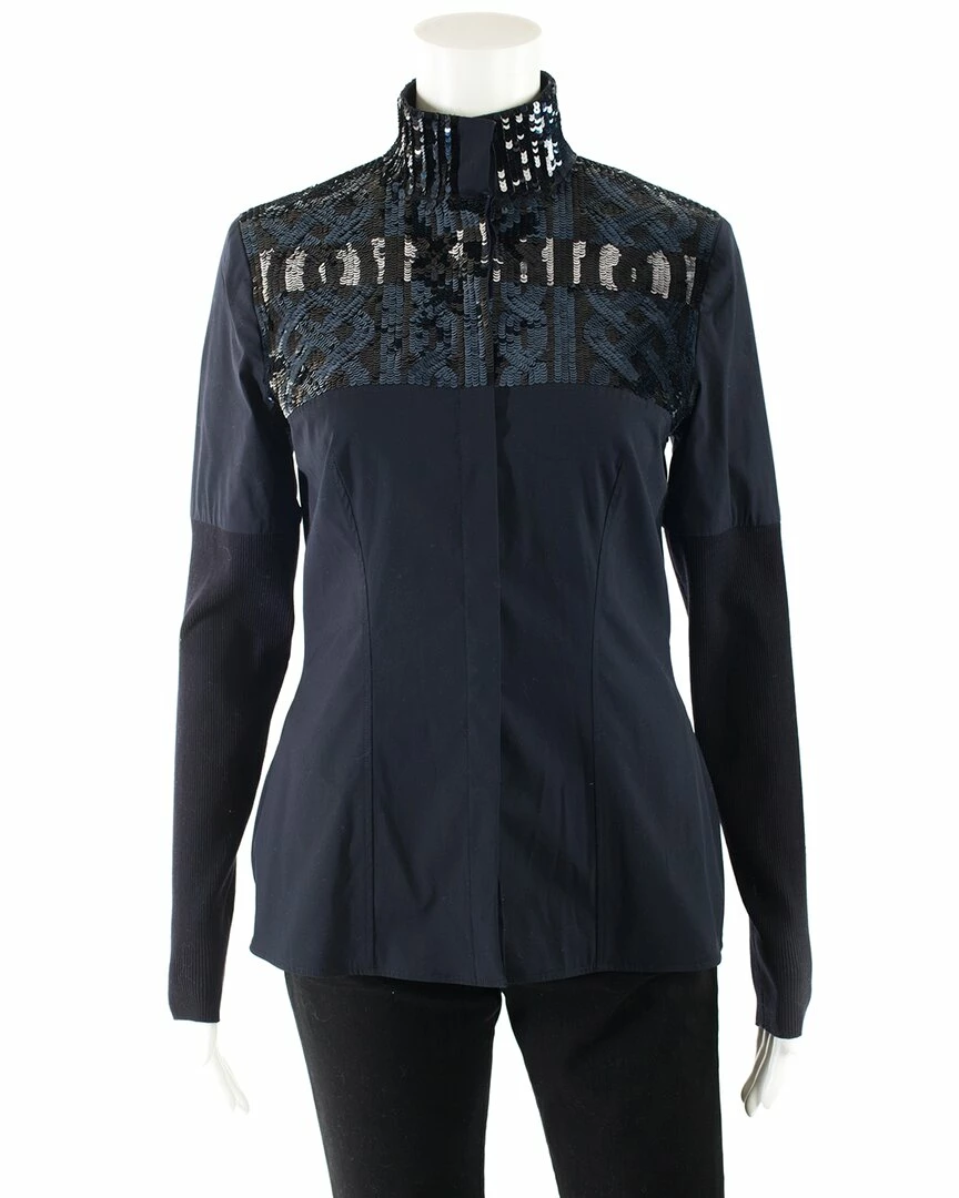 Dior Lace Sequin Blouse, Size 6 (Authentic Pre-Owned) Women Tops