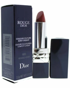 Dior 0.12oz #683 Rendezvous Rouge Couture Colour Comfort & Wear Lipstick Women Lip & Cheek Makeup