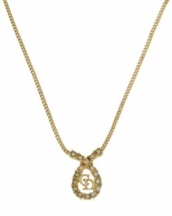 Dior Plated CD Logo Pendant Necklace (Authentic Pre-Owned) Women Necklaces