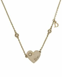 Dior Plated Heart Pendant Necklace (Authentic Pre-Owned) Women Necklaces