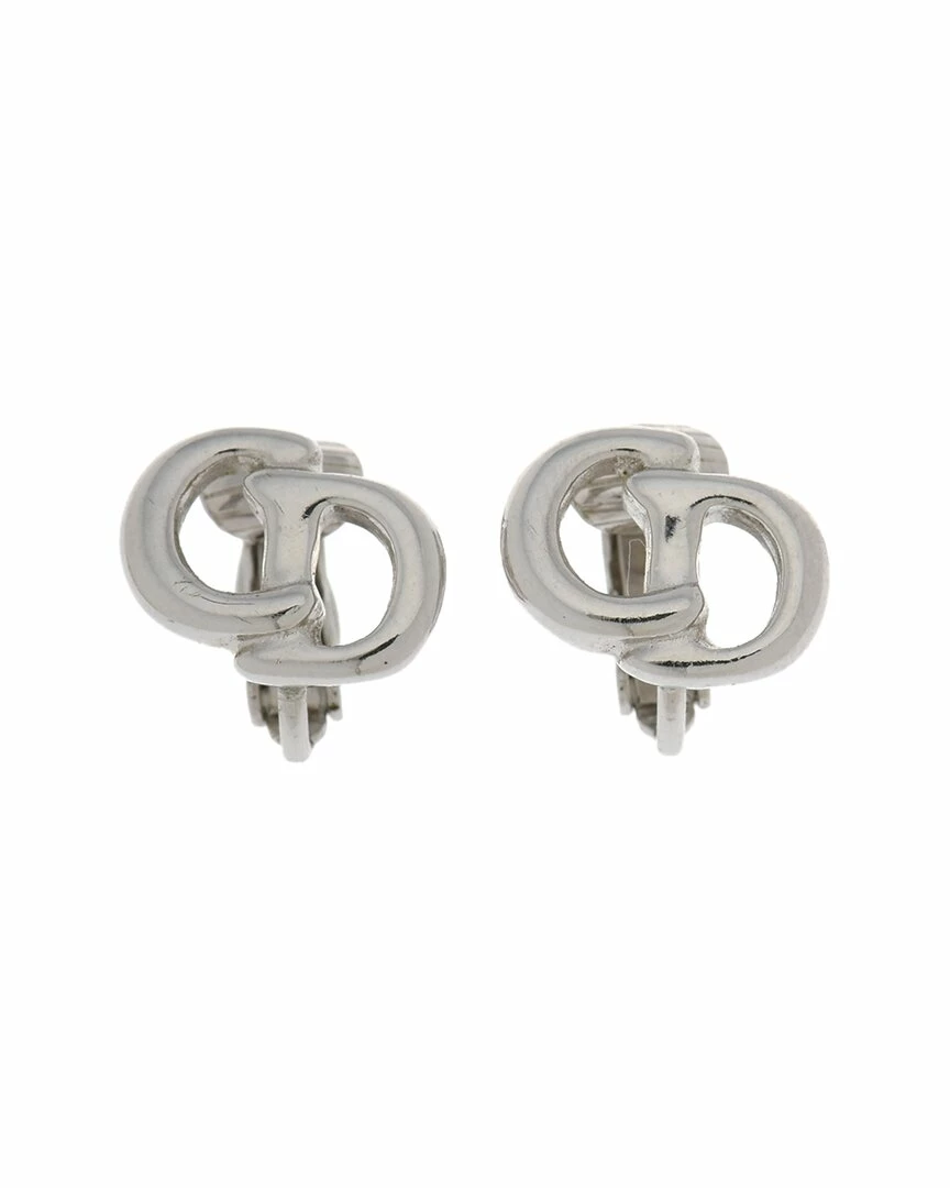 Dior CD Logo Clip-on Earrings (Authentic Pre-Owned) Women Silver