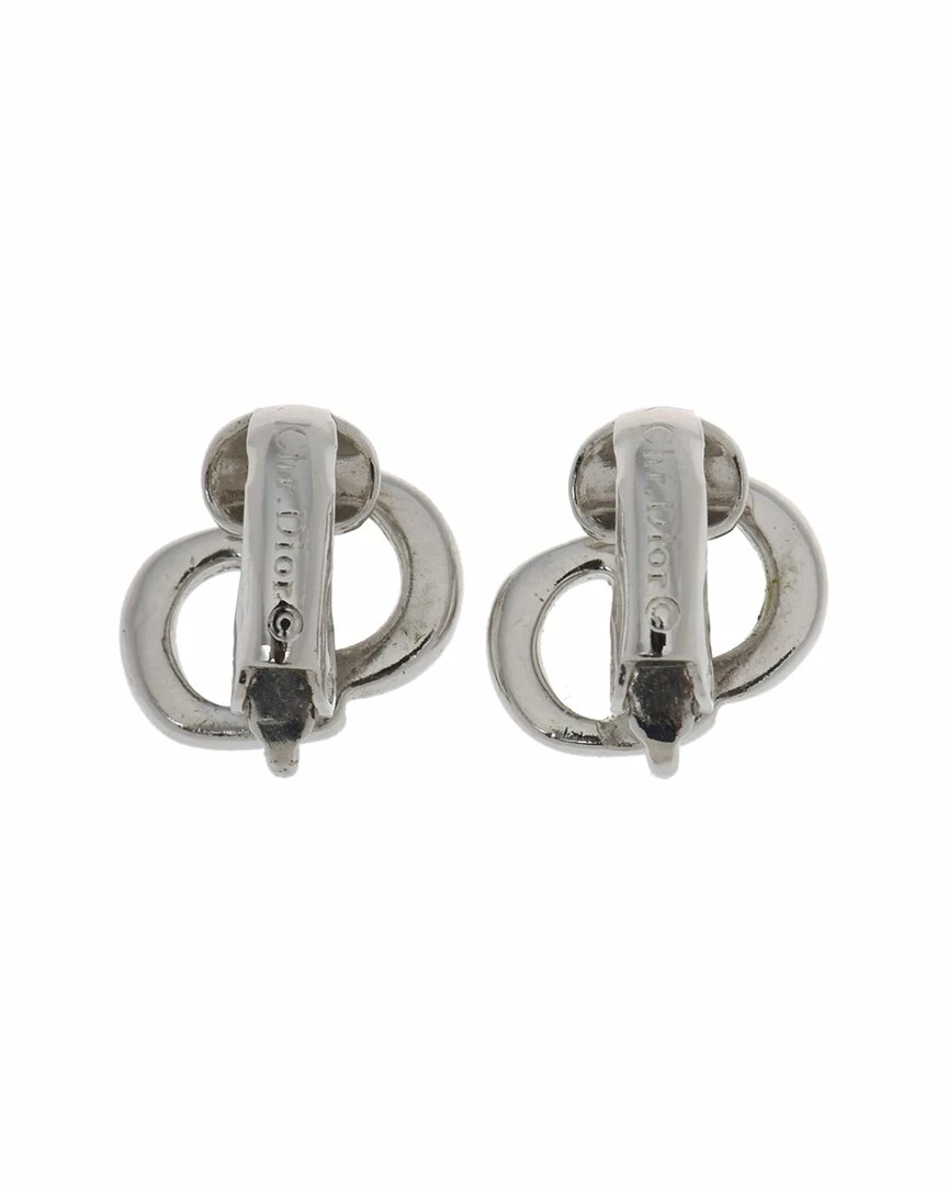 Dior CD Logo Clip-on Earrings (Authentic Pre-Owned) Women Silver - Image 2
