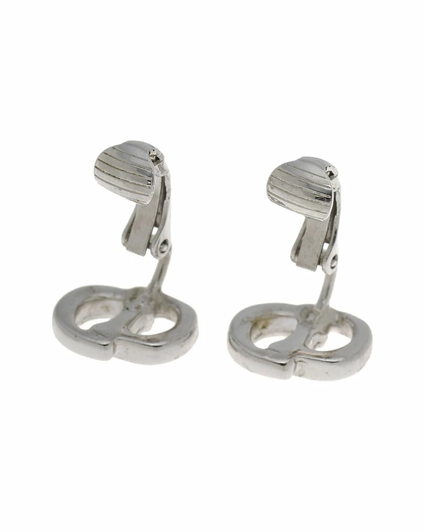 Dior CD Logo Clip-on Earrings (Authentic Pre-Owned) Women Silver - Image 3