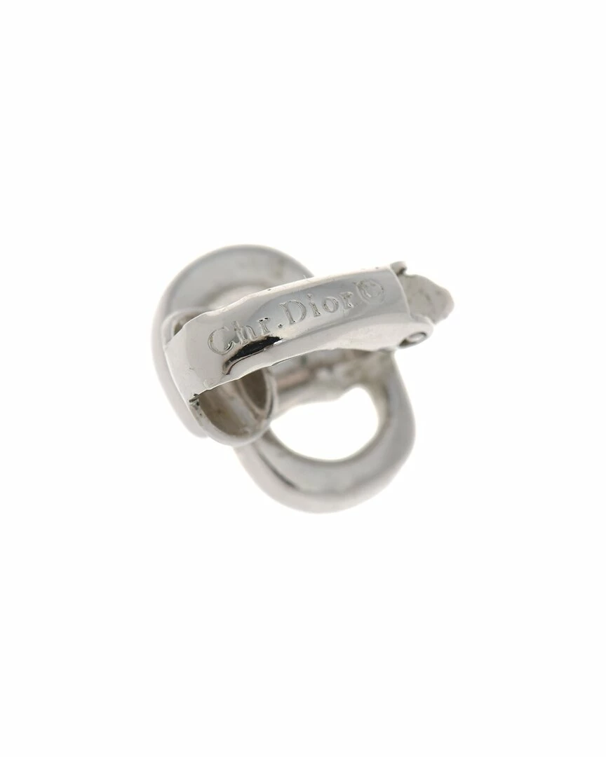 Dior CD Logo Clip-on Earrings (Authentic Pre-Owned) Women Silver - Image 4